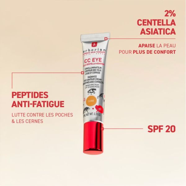 Erborian CC Eye Soin Illuminateur Contour des Yeux 10ml Teinte Doré – Crème teintée anti-cernes et lissante