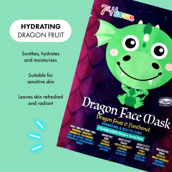 7th Heaven Masque Visage Dragon 1 Masque – Soin hydratant et revitalisant