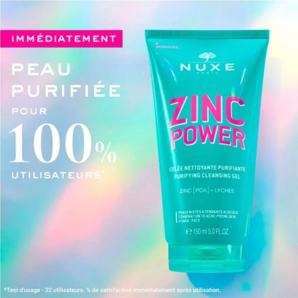 Nuxe Zinc Power Gelée Nettoyante Purifiante 150 ml - Nettoyage purifiant anti-imperfections