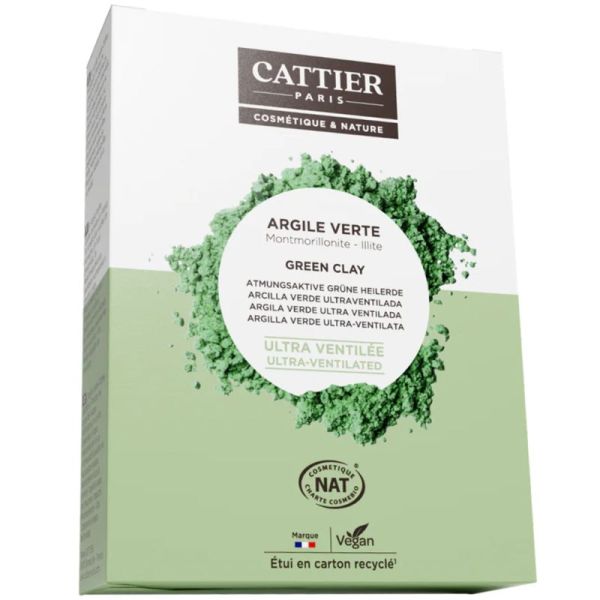 Cattier Argile Verte Ultra-Ventilée Bio 250g – Pureté et finesse absolue