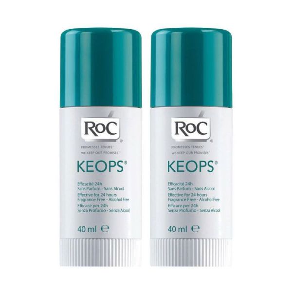 RoC Keops Déodorant Stick 24h Lot de 2 x 40ml