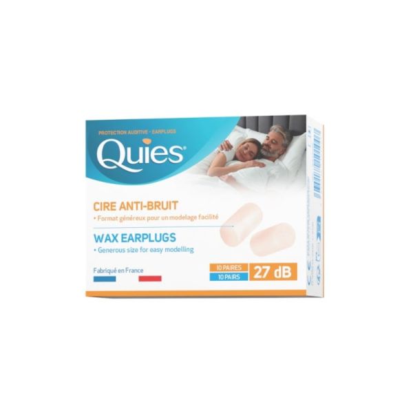 Quies Protections auditives en cire grande taille - Réduction efficace des nuisances sonores pour grands conduits auditifs