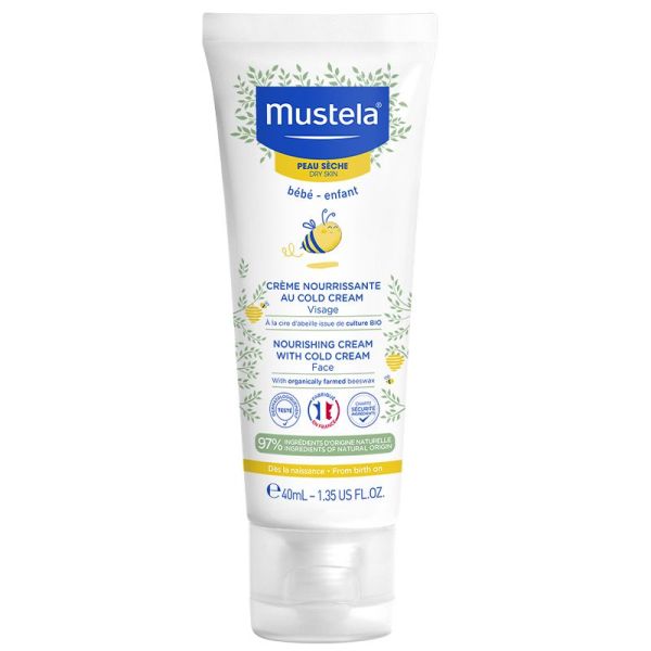 Mustela Bébé & Enfant Crème Nourrissante au Cold Cream Peau Sèche - 40 ml - Protection et confort