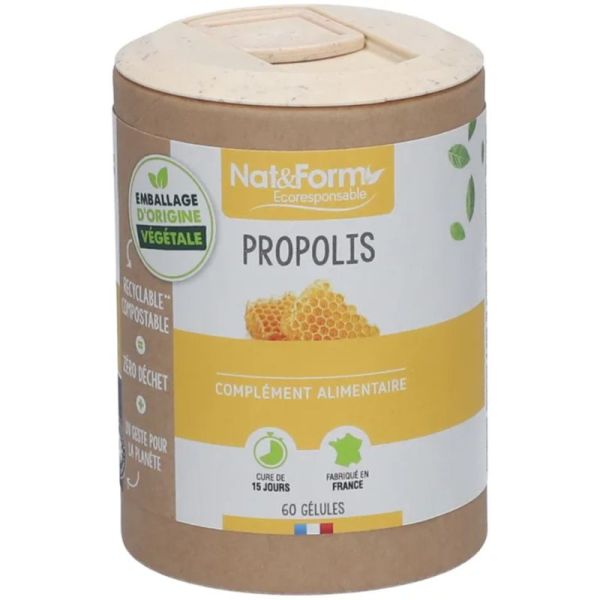 Nat&Form Propolis - 60 gélules - Défenses naturelles et protection hivernale