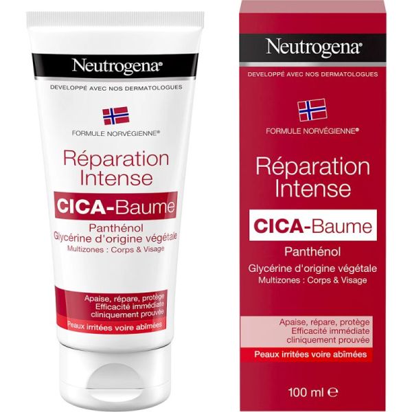 Neutrogena Réparation Intense Cica-Baume - 100 ml - Apaise, répare et protège les peaux abîmées