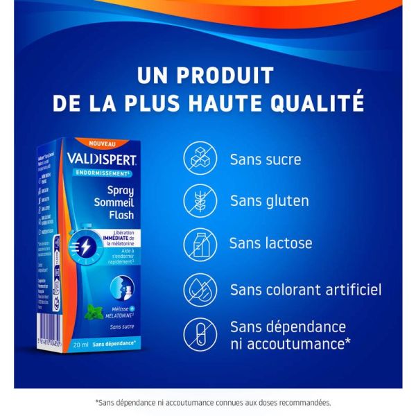 Valdispert Spray Sommeil Flash - 20ml - Endormissement rapide grâce à la mélatonine et à la mélisse