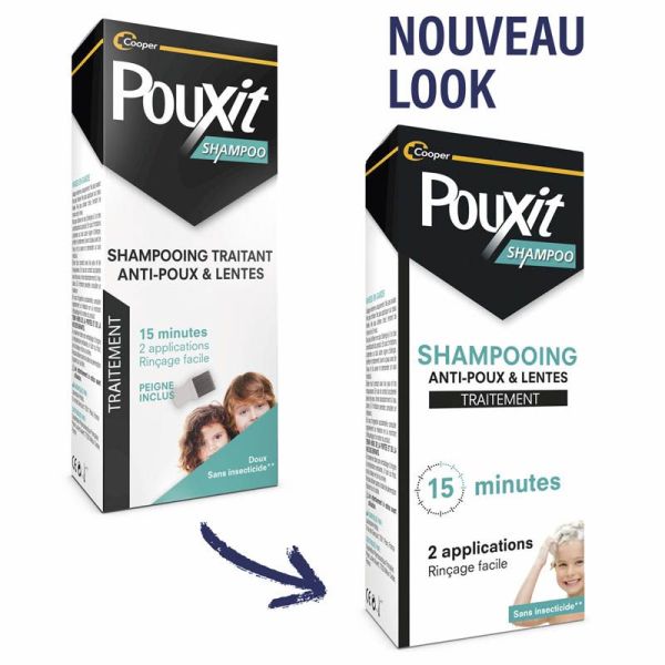 Pouxit Shampoo Shampooing Anti-Poux Et Lentes Flacon 200ml - Traitement 15 Minutes, doux, sans insecticide