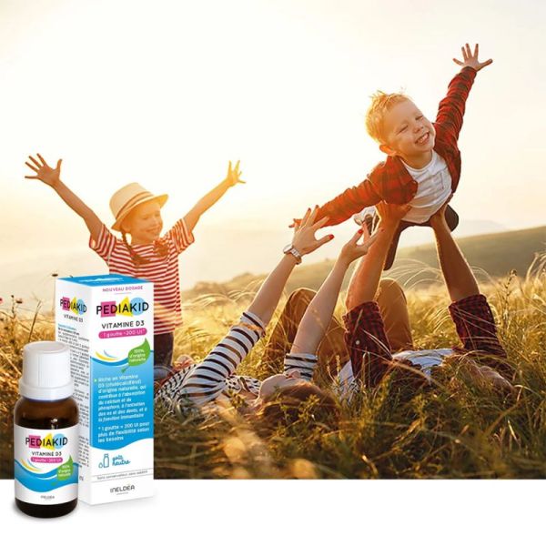 Pédiakid Vitamine D3 200 UI 20 ml – Capital osseux et immunité