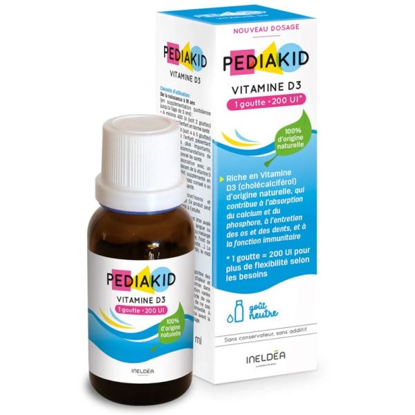 Pédiakid Vitamine D3 200 UI 20 ml – Capital osseux et immunité