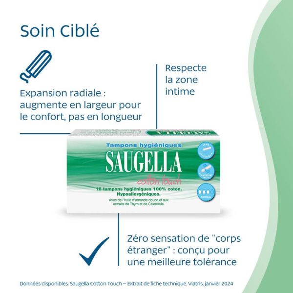 16 tampons hygiéniques ss applicateur normal
