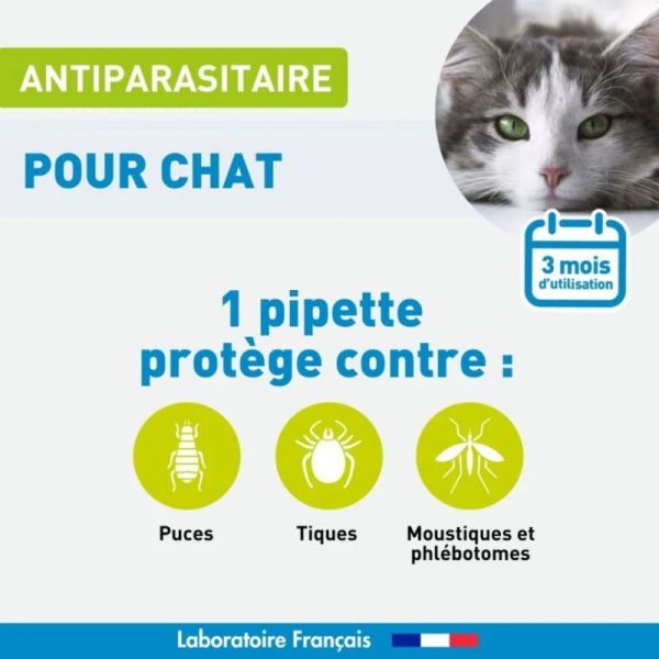 Vetoform Pipette antiparasitaire Insectifuge pour chat - 3 pipettes