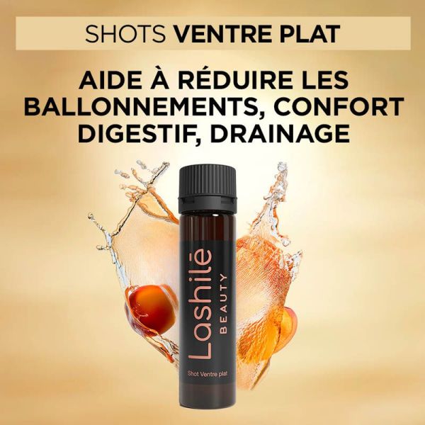 Lashilé Beauty Shots Ventre Plat 14 Shots de 15 ml - Goût pêche-citron