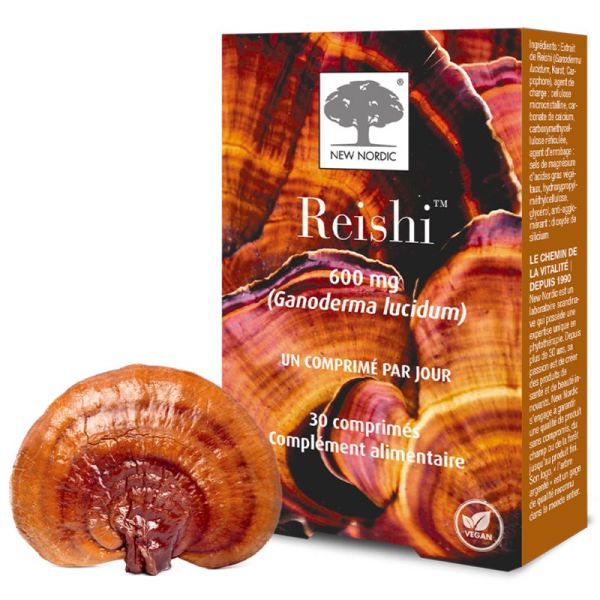 New Nordic Reishi 600 mg 30 Comprimés – Immunité et vitalité