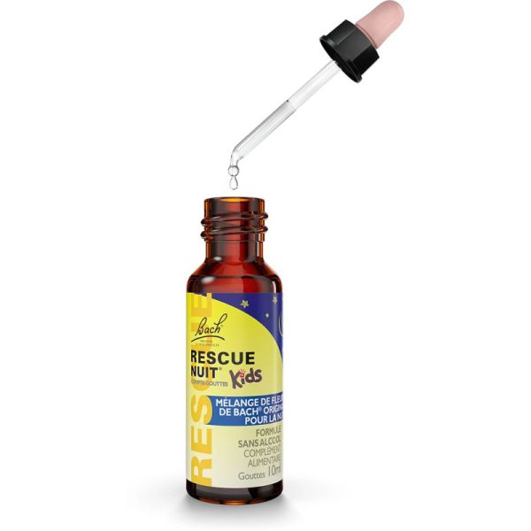 Rescue Bach Kids Nuit Compte-Gouttes 10ml – Sommeil et pensées sereines