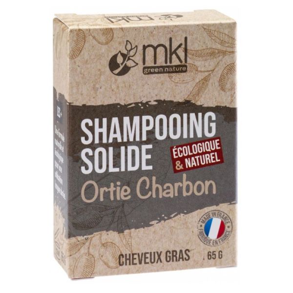 MKL Green Nature Shampoing Solide Ortie Charbon - Cheveux Gras - Purifie & Apaise - 65 g