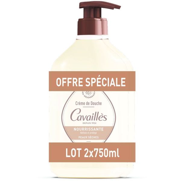 Cavaillès Crème de Douche Nourrissante Karité & Magnolia Peaux Sèches - 2 x 750ml