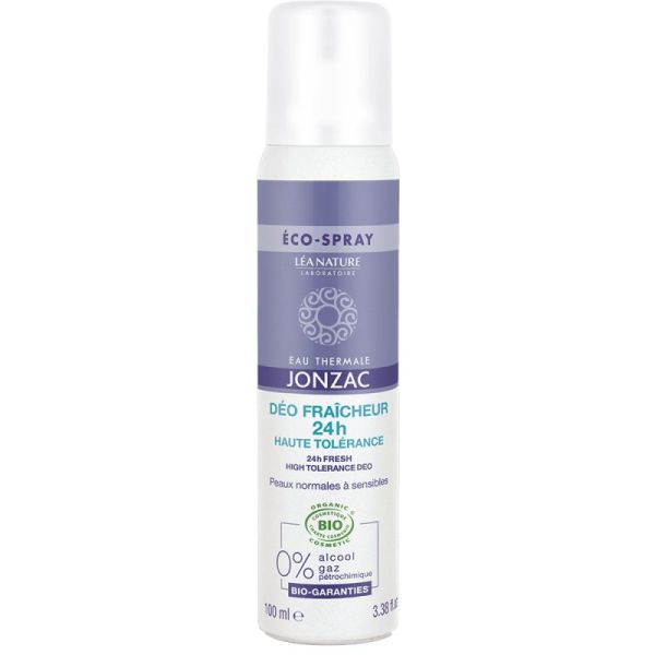 Eau Thermale Jonzac Déo Fraîcheur 24H Haute Tolérance Bio - 100 ml - Protège, rafraîchit et respecte