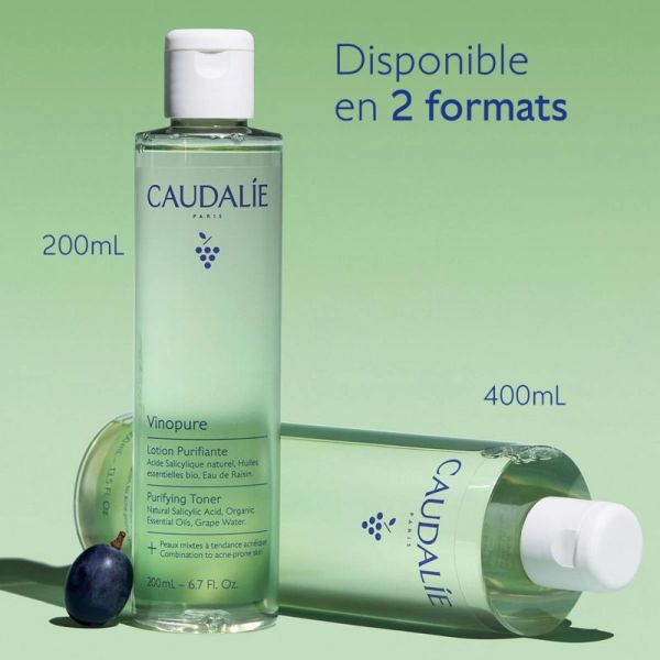 Caudalie Vinopure Lotion Purifiante à l'Acide Salicylique 400ml – Pureté et fraîcheur