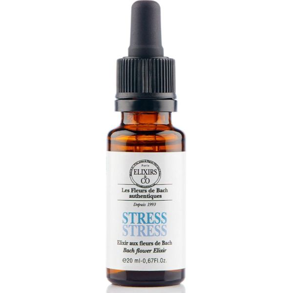 Elixirs & Co Élixir Bio Stress Fleurs de Bach 20ml – Sérénité et lâcher-prise
