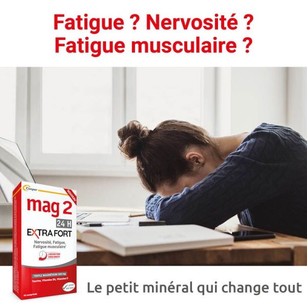 Mag2 24H Extra Fort 45 Comprimés - Réduit la fatigue nerveuse et musculaire