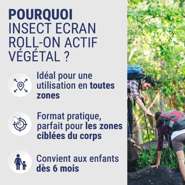 Insect Ecran Roll-On Anti-Moustiques Actif Végétal - 15ml - Protection ciblée dès 6 mois