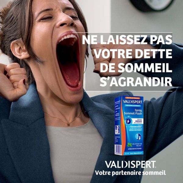 Valdispert Spray Sommeil Flash à Libération Immédiate de Mélatonine - 20ml - Endormissement rapide