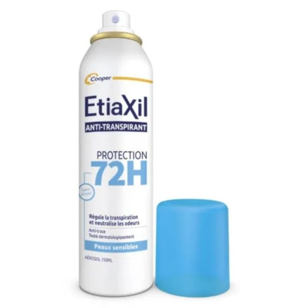 Etiaxil Anti-transpirant Aérosol Protection 72H - lot de 2x150ml - peaux sensibles et anti-traces