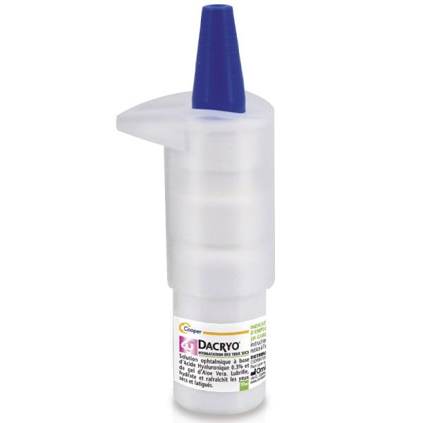 Dacryo Solution Ophtalmique Hydratation Yeux Secs 10ml - Lubrifdie, hydrate et rafraîchit, à l'acide hyaluronique