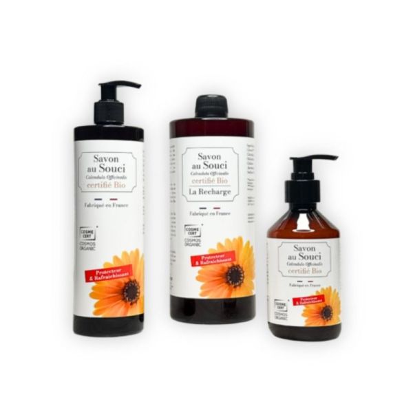 Dr. Theiss Savon au Souci Certifié Bio 500ml - Apaise et protège les peaux sensibles