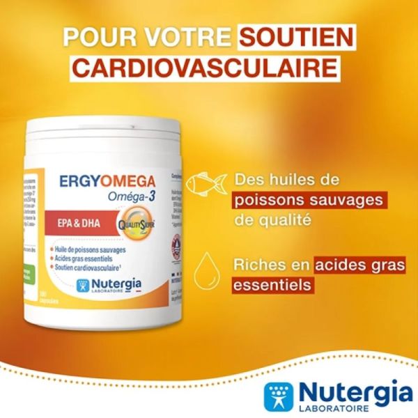 Nutergia Ergyomega Oméga-3 60 Capsules – Soutien cardiovasculaire