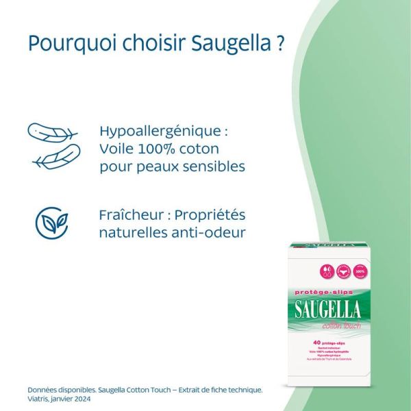 Saugella Cotton Touch Protèges-Slips 40 sachets individuels