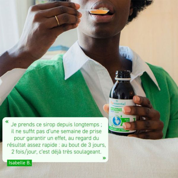 Puressentiel Respiratoire Sirop Toux 125 ml – Calme la toux dès le premier jour, apaise et protège la muqueuse irritée