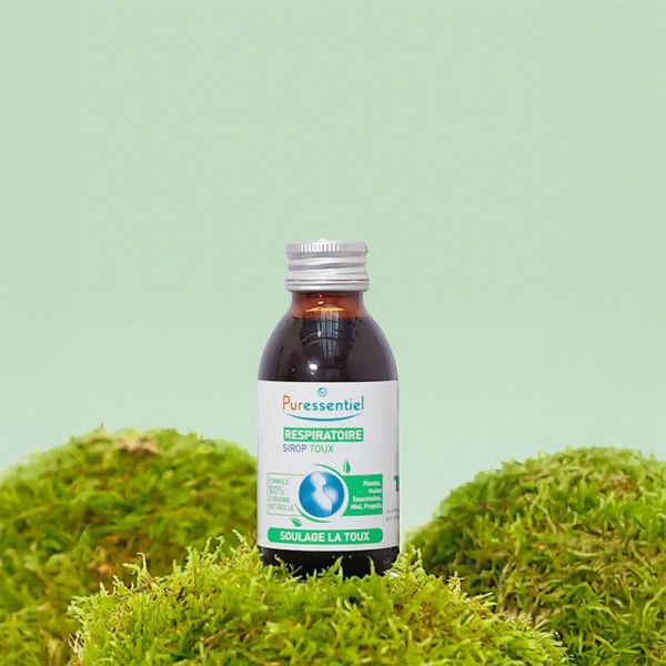 Puressentiel Respiratoire Sirop Toux 125 ml – Calme la toux dès le premier jour, apaise et protège la muqueuse irritée