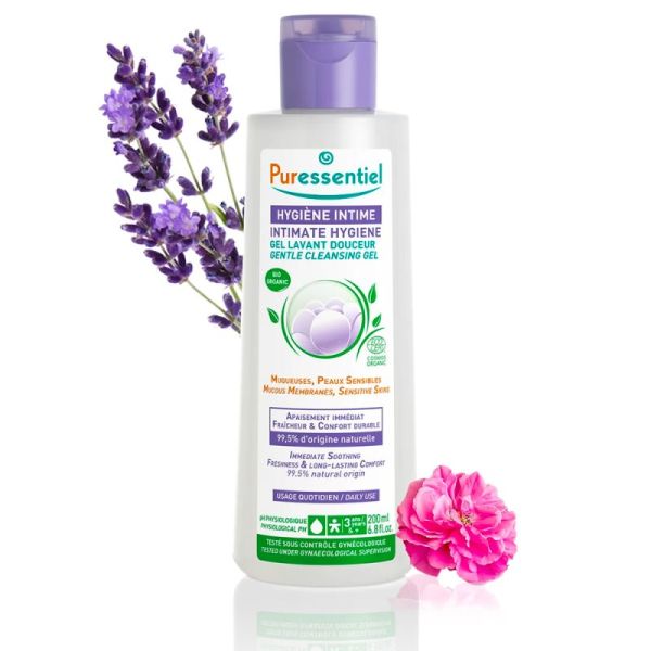 Puressentiel Hygiène Intime Gel Lavant Douceur Certifié Bio - 250 ml - Nettoie en douceur, apaise et respecte l’équilibre intime