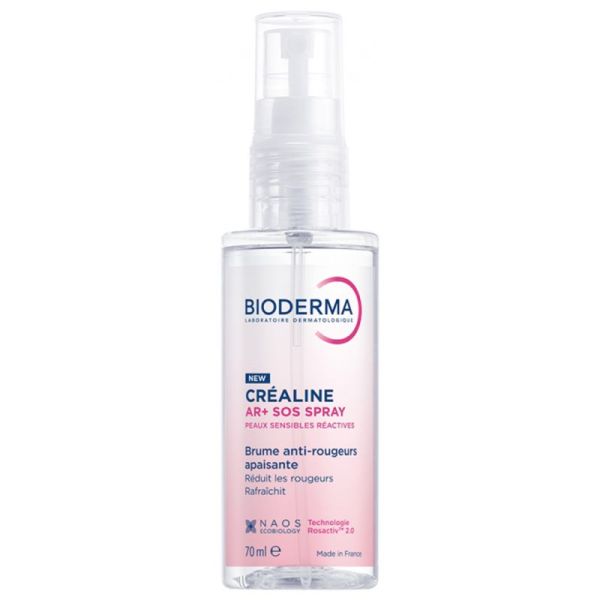 Bioderma Créaline AR+ SOS Spray Brume Anti-Rougeurs 70 ml – Brume apaisante fraîcheur effet coupe-feu
