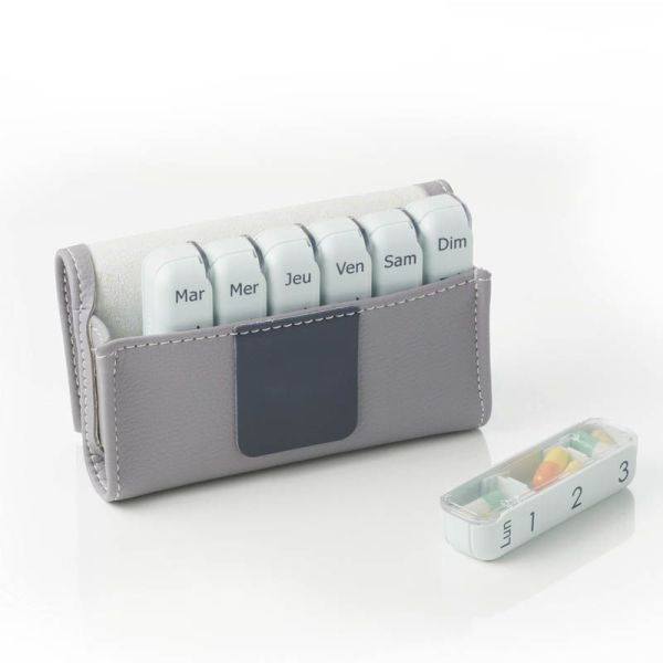 Cooper Pilbox Mini Pilulier Hebdomadaire Gris Clair - 1 pièce - Organisation hebdomadaire compacte