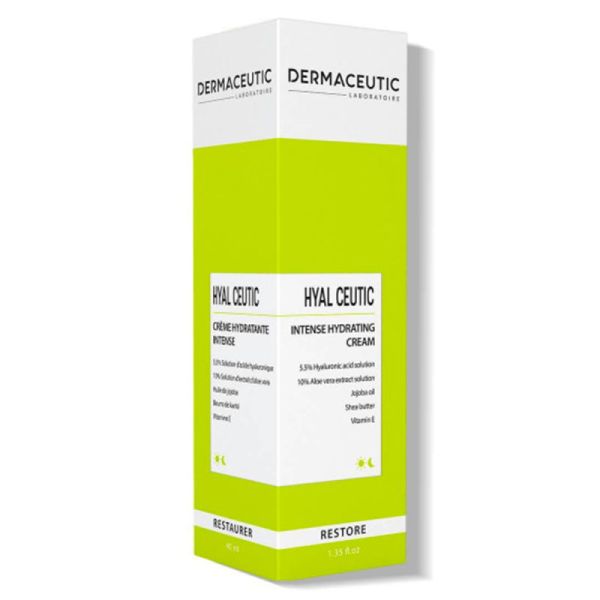Dermaceutic Hydratant Intense Hyal Ceutic - 40 ml - Acide Hyaluronique Vegan  Hypoallergenique