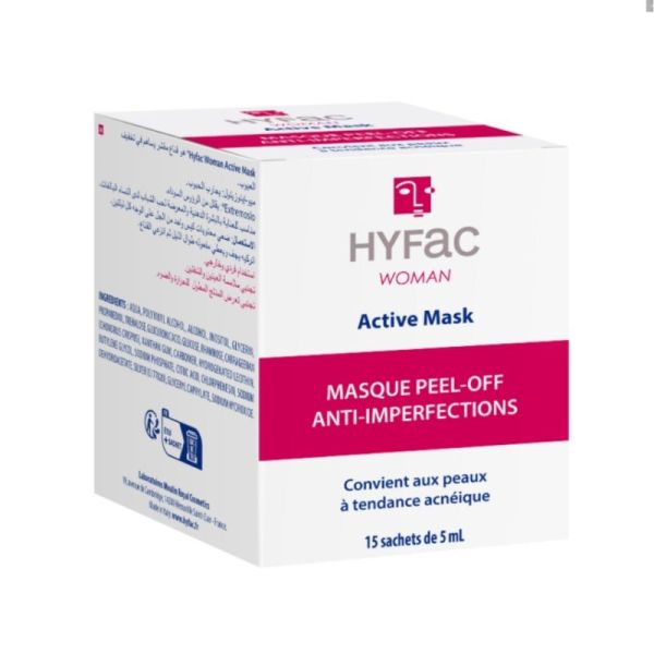 HYFAC Woman Active Mask 15 sachets - Traite l'acné de la femme adulte et libère les pores