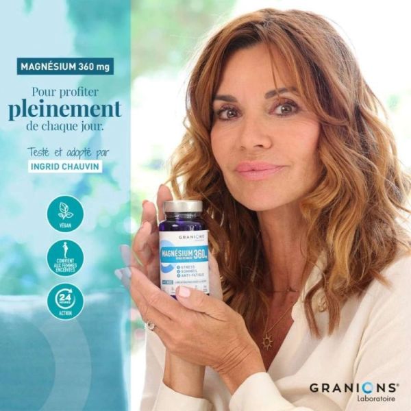 Granions Magnésium Bisglycinate 360 mg 60 comprimés – anti-fatigue, réduit le stress et améliore le sommeil