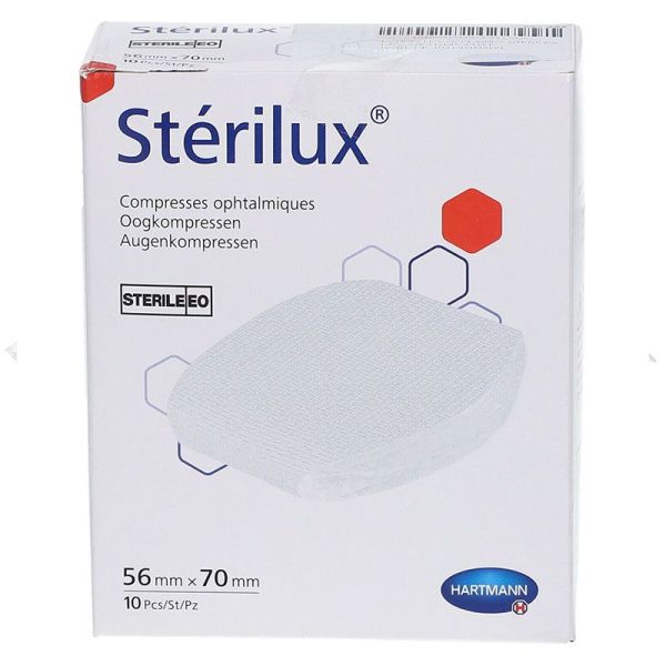 Stérilux compresse ophtalmique 56 mm x 70 mm 10 unités