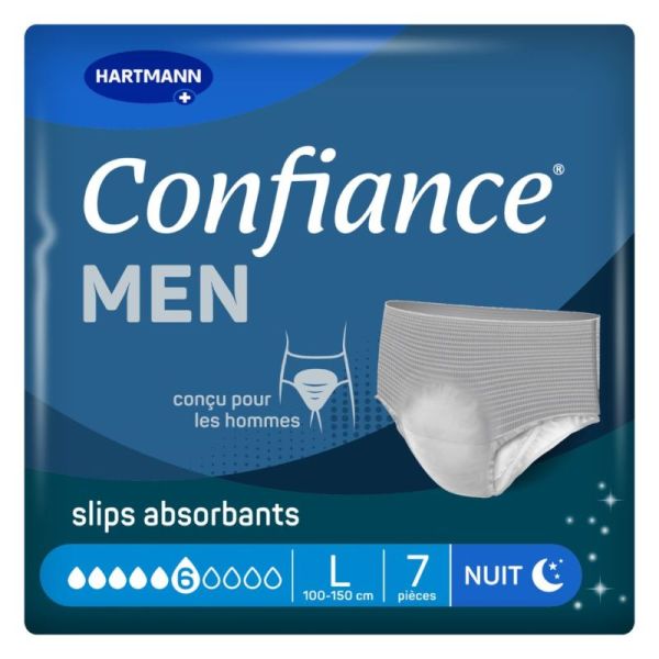 Hartmann Confiance Men Pants 6 Gouttes Slips Absorbants Fuites Urinaires - Taille L - 7 Protections
