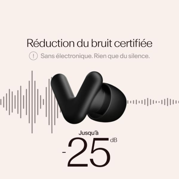 Alpine Silence Black Paire de bouchons d'oreille - Calme ultime pour la concentration, le sommeil et les voyages