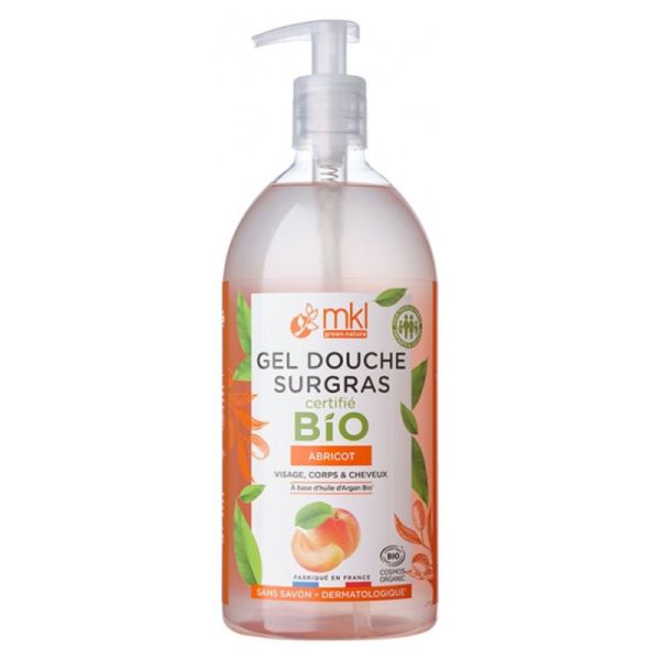 MKL Green Nature Gel Douche Surgras Abricot Bio 1litre