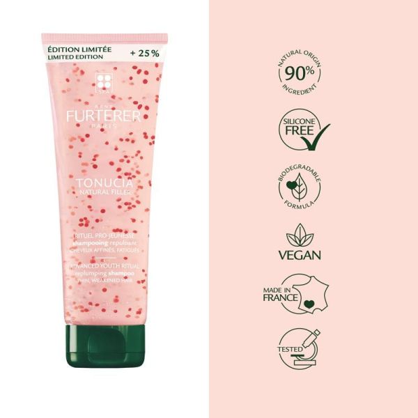 René Furterer Tonucia Shampoing Repulpant Natural Filler - 250 ml - Cheveux Affinés et Fatigués
