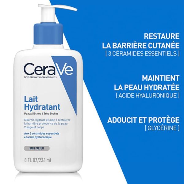 CeraVe Lait Hydratant 473ml – Hydratation continue et protection