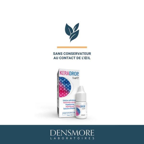 Densmore Keradrop Collyre 5 ml - Hydrate et apaise les inflammations oculaires