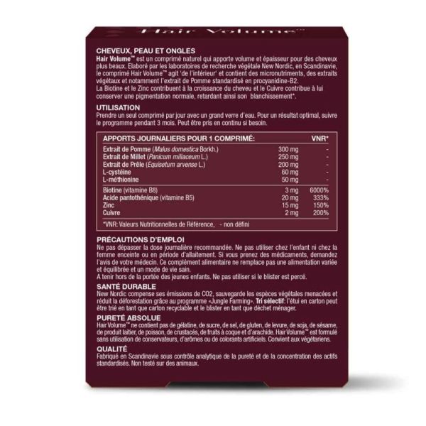 New Nordic Hair Volume 90 comprimés - Volume, croissance et force des cheveux