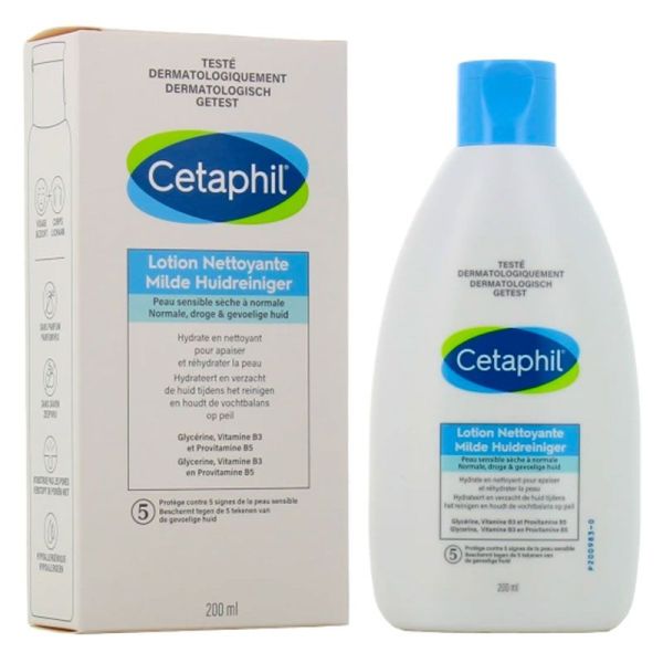 Cetaphil Galderma Lotion Nettoyante - Peaux Sèches - Démaquillant Doux Visage et Corps - 200 ml