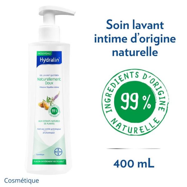 Hydralin Gel Lavant Intime Quotidien Naturellement Doux - 400ml