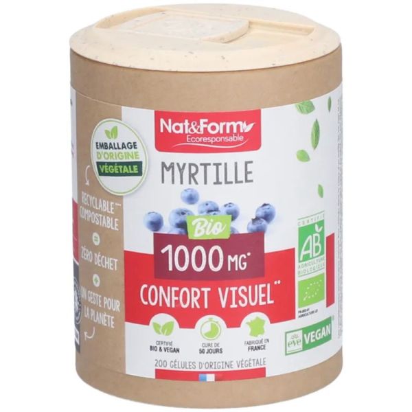 Nat&Form Myrtille Bio - Confort visuel, vision nocturne et protection antioxydante